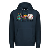Navy peace love baseball Premium Hoodie - Artiststas
