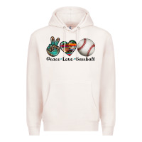 Pale Pink peace love baseball Premium Hoodie - Artiststas