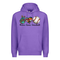 Purple peace love baseball Premium Hoodie - Artiststas