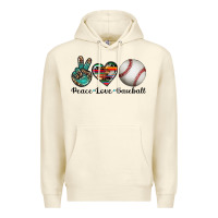 Sandshell peace love baseball Premium Hoodie - Artiststas