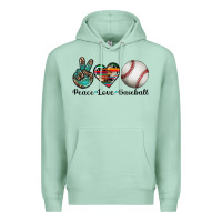 Seafoam peace love baseball Premium Hoodie - Artiststas