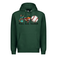 Sports Green peace love baseball Premium Hoodie - Artiststas