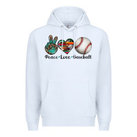 White peace love baseball Premium Hoodie - Artiststas