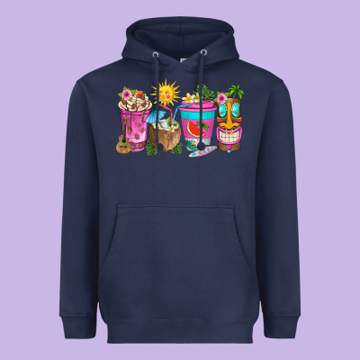 Aloha Coffe Cups Heavyweight Hoodie Designed By Texasbilliewilder