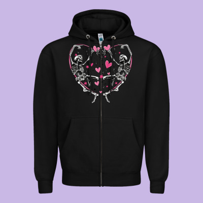 Zipper Hoodie valentines day skeleton