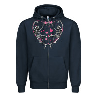 Navy valentines day skeleton Zipper Hoodie - MaliasSmallBusiness