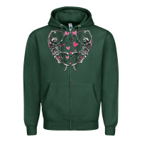 Sports Green valentines day skeleton Zipper Hoodie - MaliasSmallBusiness