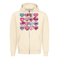 Sandshell valentines candy hearts Zipper Hoodie - MaliasSmallBusiness