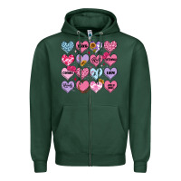 Sports Green valentines candy hearts Zipper Hoodie - MaliasSmallBusiness