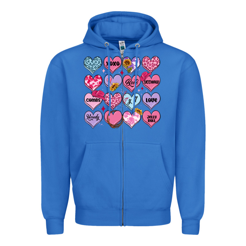 Valentines Candy Hearts Zipper Hoodie by MaliasSmallBusiness | Teevron
