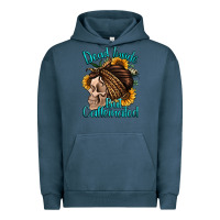 Pigment Midnight Navy dead inside but caffeinated Urban Hoodie - Jasminsmagicworld