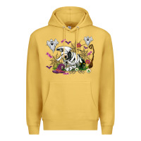 Antique Gold halloween cow and ghosts Premium Hoodie - AdoDesignShop