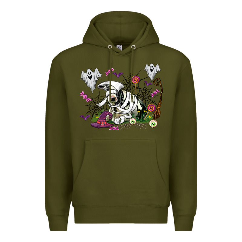 Halloween Cow And Ghosts Premium Hoodie by AdoDesignShop | Teevron