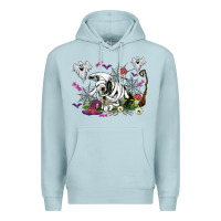 Blue Mist halloween cow and ghosts Premium Hoodie - AdoDesignShop