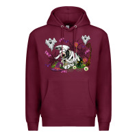 Burgundy halloween cow and ghosts Premium Hoodie - AdoDesignShop