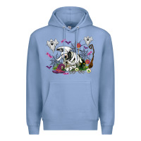 Colony Blue halloween cow and ghosts Premium Hoodie - AdoDesignShop