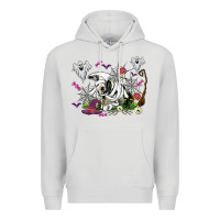 Dove Grey halloween cow and ghosts Premium Hoodie - AdoDesignShop