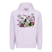 Lilac halloween cow and ghosts Premium Hoodie - AdoDesignShop
