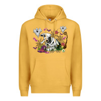 Mustard halloween cow and ghosts Premium Hoodie - AdoDesignShop