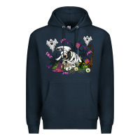 Navy halloween cow and ghosts Premium Hoodie - AdoDesignShop