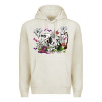 Oatmeal Heather halloween cow and ghosts Premium Hoodie - AdoDesignShop