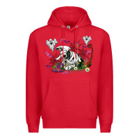 Red halloween cow and ghosts Premium Hoodie - AdoDesignShop