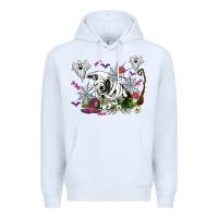 White halloween cow and ghosts Premium Hoodie - AdoDesignShop