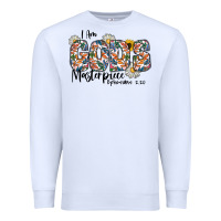 White I Am Gods Master Piece Ephesians Premium Sweatshirt - CowhideDigitalArt