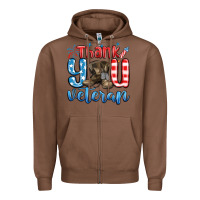Chestnut thank you veteran Zipper Hoodie - MaliasSmallBusiness
