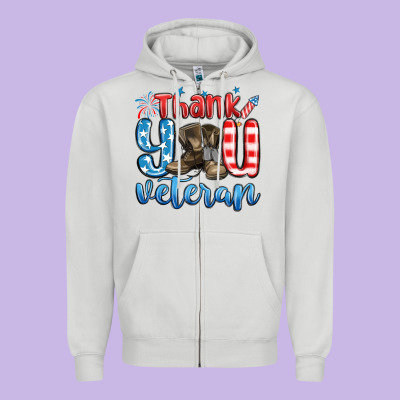 Zipper Hoodie thank you veteran