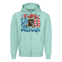 Seafoam thank you veteran Zipper Hoodie - MaliasSmallBusiness