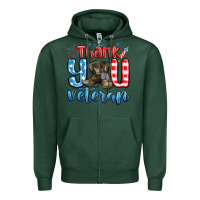 Sports Green thank you veteran Zipper Hoodie - MaliasSmallBusiness