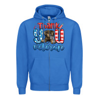True Royal thank you veteran Zipper Hoodie - MaliasSmallBusiness