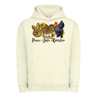 Pigment Pistachio Peace Love Rooster Urban Hoodie - LillyAllenDesigns