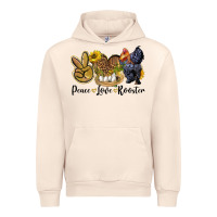 Sandshell Peace Love Rooster Urban Hoodie - LillyAllenDesigns
