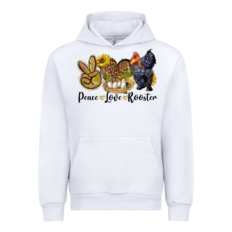 Peace Love Rooster Urban Hoodie by LillyAllenDesigns | Teevron