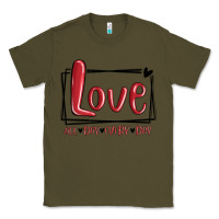 Army Green love all day every day hearts Classic Tee - MaliasSmallBusiness