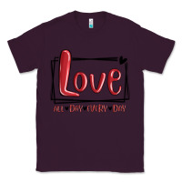 Plum love all day every day hearts Classic Tee - MaliasSmallBusiness