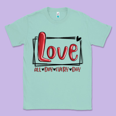 Classic Tee love all day every day hearts