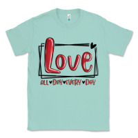 Seafoam love all day every day hearts Classic Tee - MaliasSmallBusiness