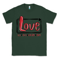 Sports Green love all day every day hearts Classic Tee - MaliasSmallBusiness