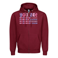 Burgundy you are valentine Zipper Hoodie - MaliasSmallBusiness