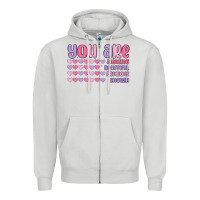 Dove Grey you are valentine Zipper Hoodie - MaliasSmallBusiness