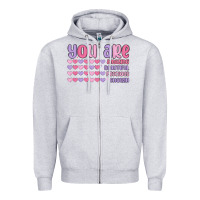 Heather Grey you are valentine Zipper Hoodie - MaliasSmallBusiness