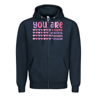 Navy you are valentine Zipper Hoodie - MaliasSmallBusiness