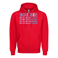 Red you are valentine Zipper Hoodie - MaliasSmallBusiness