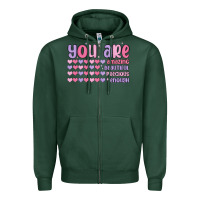 Sports Green you are valentine Zipper Hoodie - MaliasSmallBusiness
