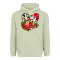 Matcha baseball with strawberry hearts Heavyweight Hoodie - texasbilliewilder
