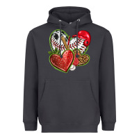 Smoke baseball with strawberry hearts Heavyweight Hoodie - texasbilliewilder