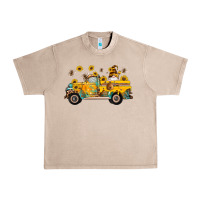 French Oak western bee gnomes truck sunflowers honeycomb beehive honey turquoise Urban Heavy Tee - Artiststas